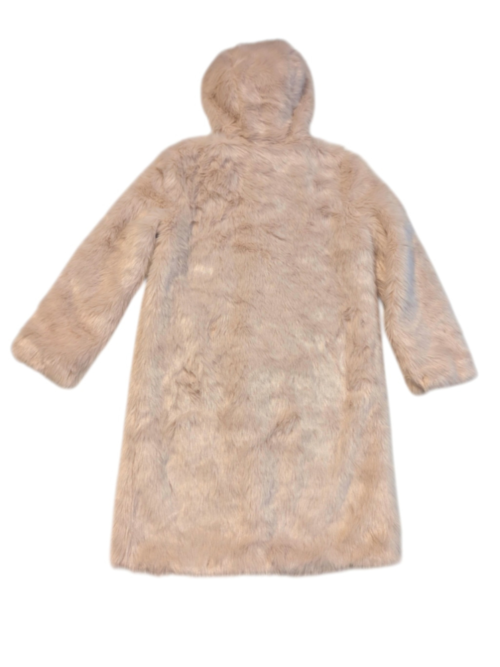 Forever 21 Faux Fur Hooded Coat Blush Pink Large - Picture 13 of 15